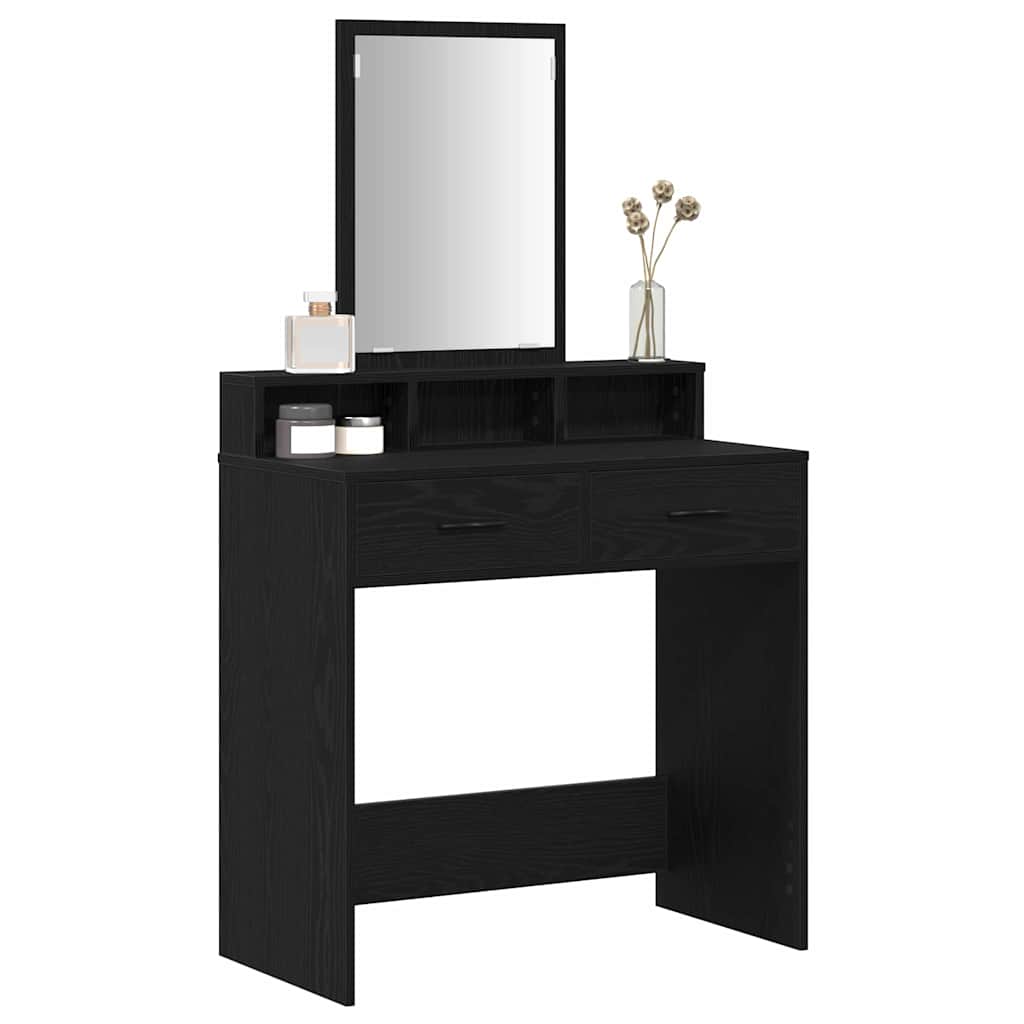 Dressing Table Engineered Wood 79 x 41 x 140 cm Black oak