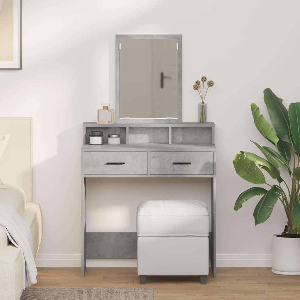 Dressing Table Engineered Wood 79 x 41 x 140 cm Concrete grey