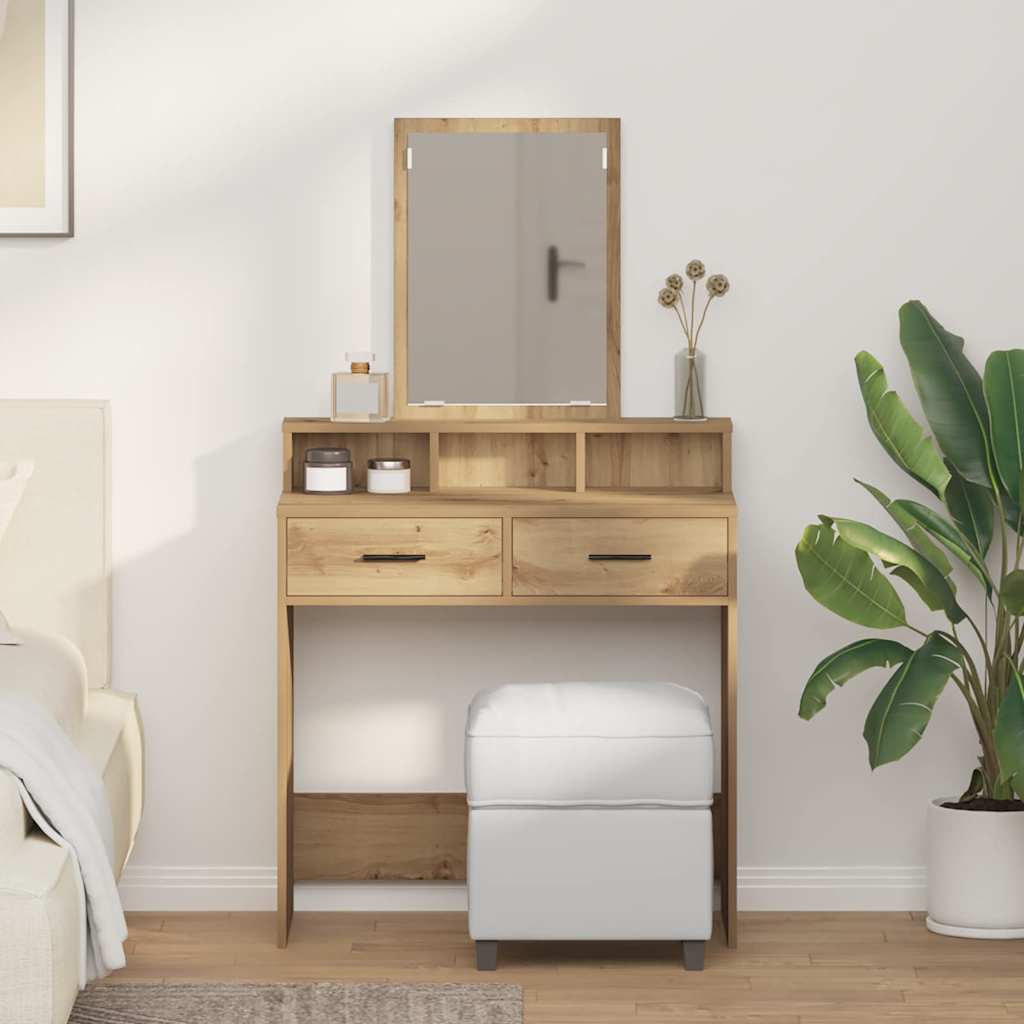 vidaXL Dressing Table Artisan Oak 79 x 41 x 140 cm Engineered Wood 1