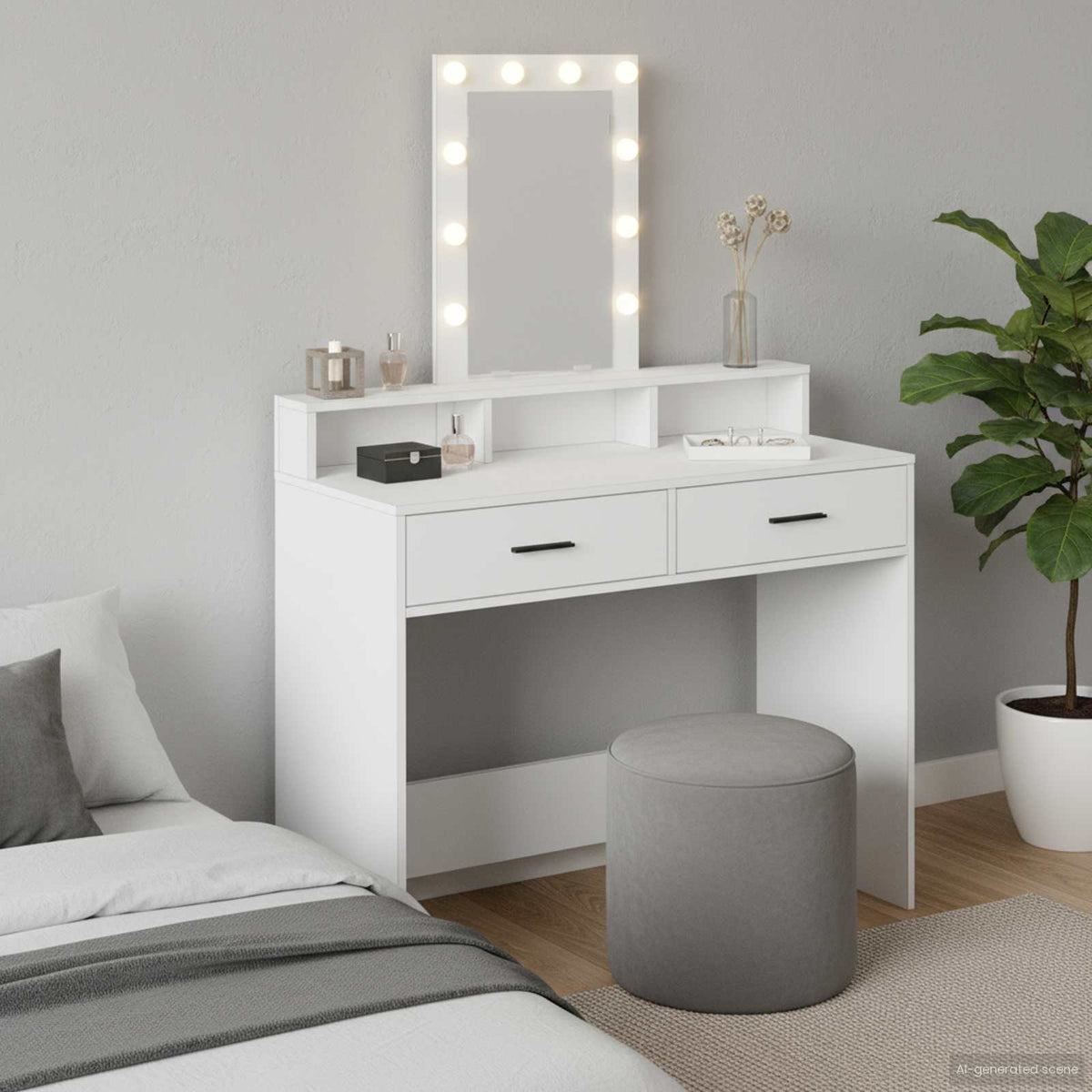 Dressing Table Brown Engineered Wood 100 x 41 x 140 cm White