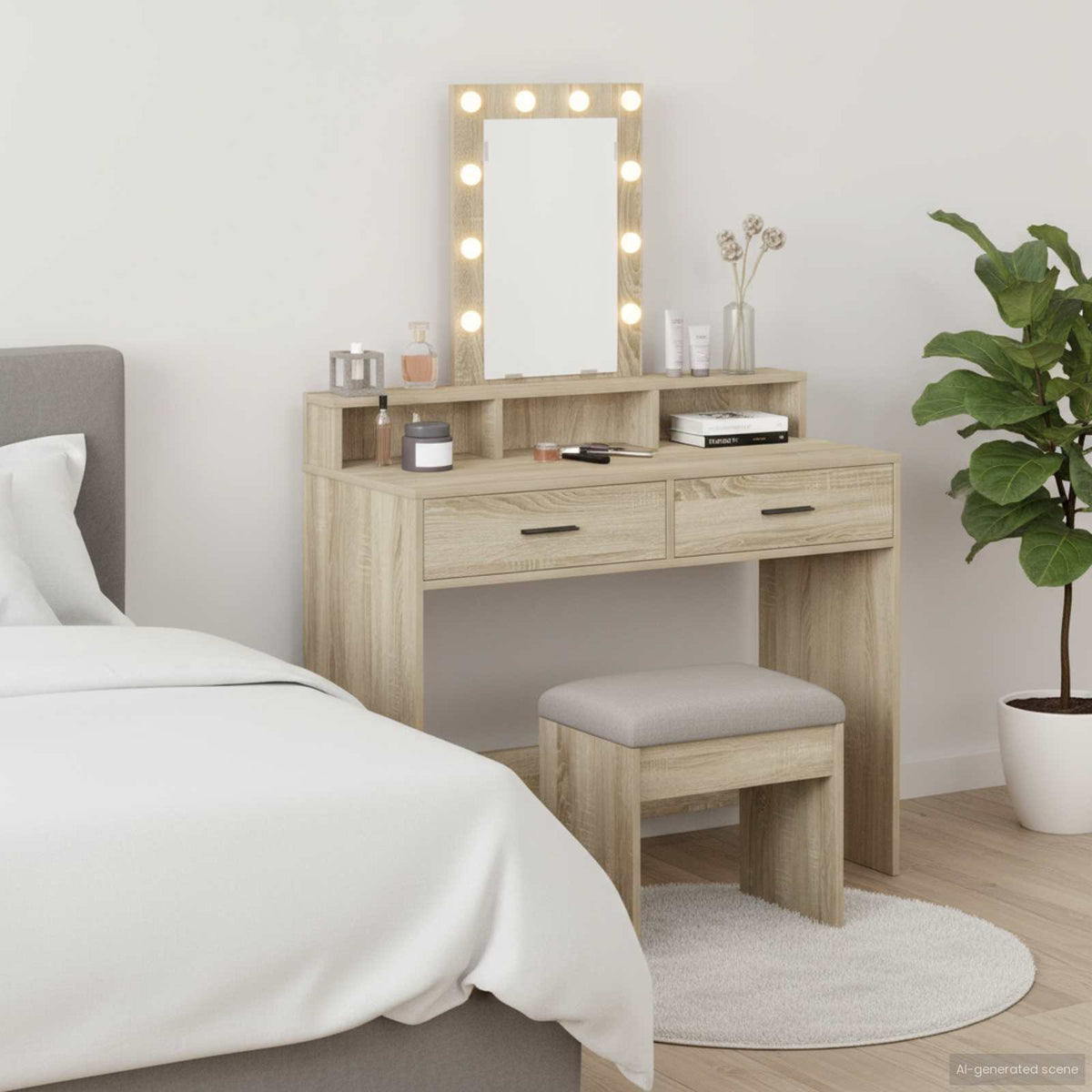 Dressing Table Brown Engineered Wood 100 x 41 x 140 cm Sonoma oak