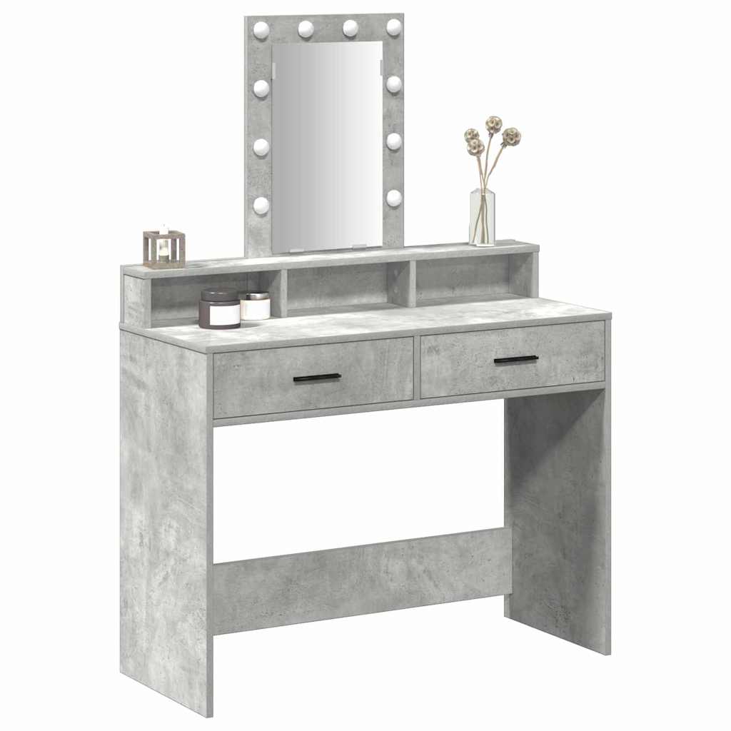Dressing Table Brown Engineered Wood 100 x 41 x 140 cm Concrete grey
