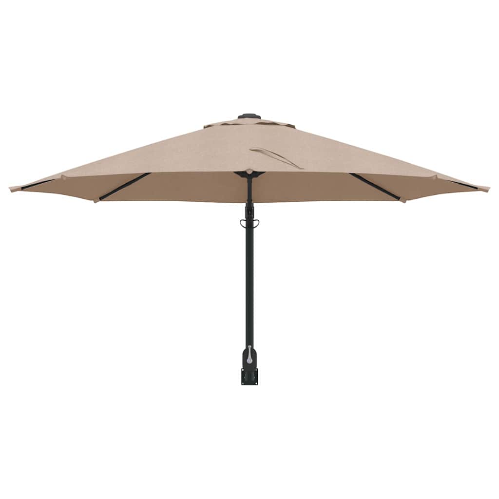 vidaXL Garden Parasol 248 x 248 x 148 cm Polyester and Steel Taupe 4