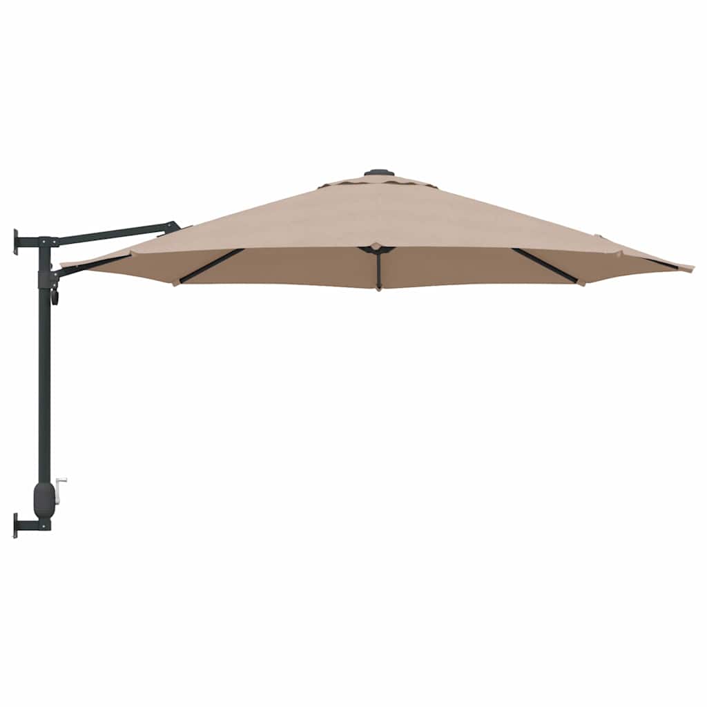 vidaXL Garden Parasol 248 x 248 x 148 cm Polyester and Steel Taupe 5
