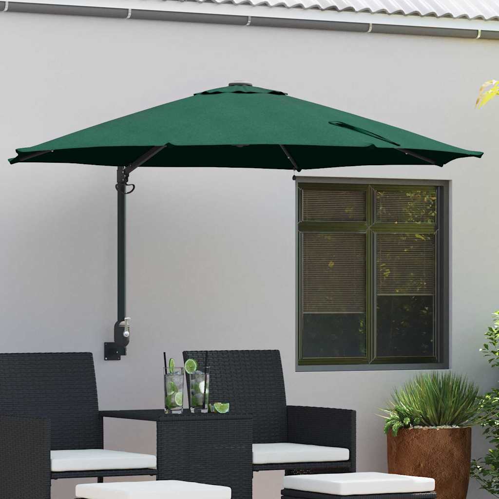 vidaXL Garden Parasol Green 248 x 248 x 148 cm Polyester and Steel 1