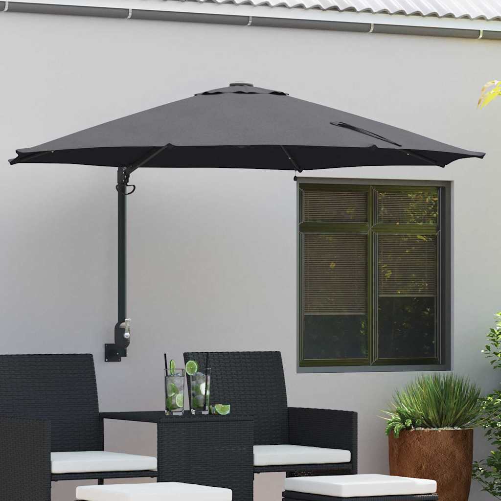 vidaXL Garden Parasol Manual Anthracite 248 x 248 x 148 cm 1