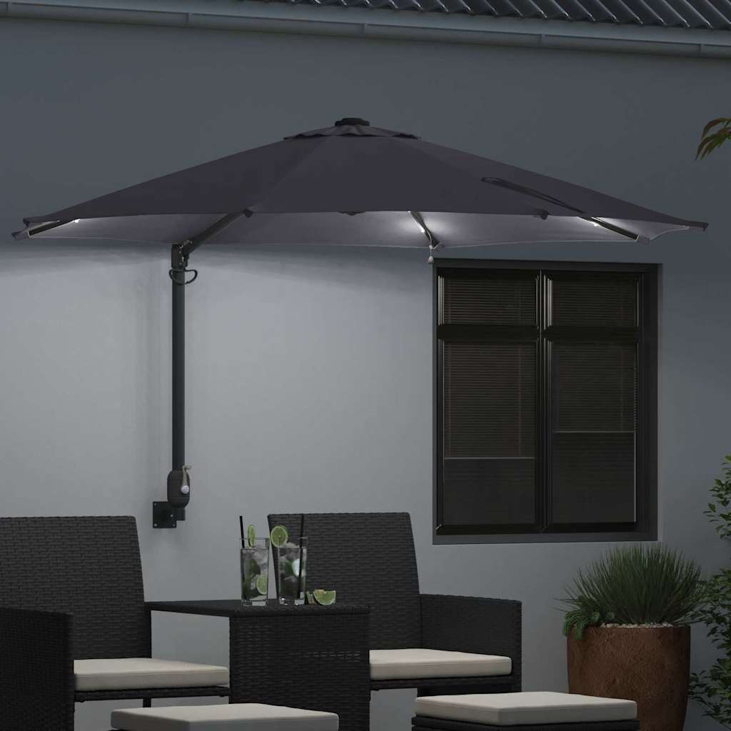 vidaXL Garden Parasol Manual Anthracite 248 x 248 x 148 cm 3