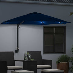vidaXL Garden Parasol 248 x 248 x 148 cm Polyester and Steel Azurblau 3