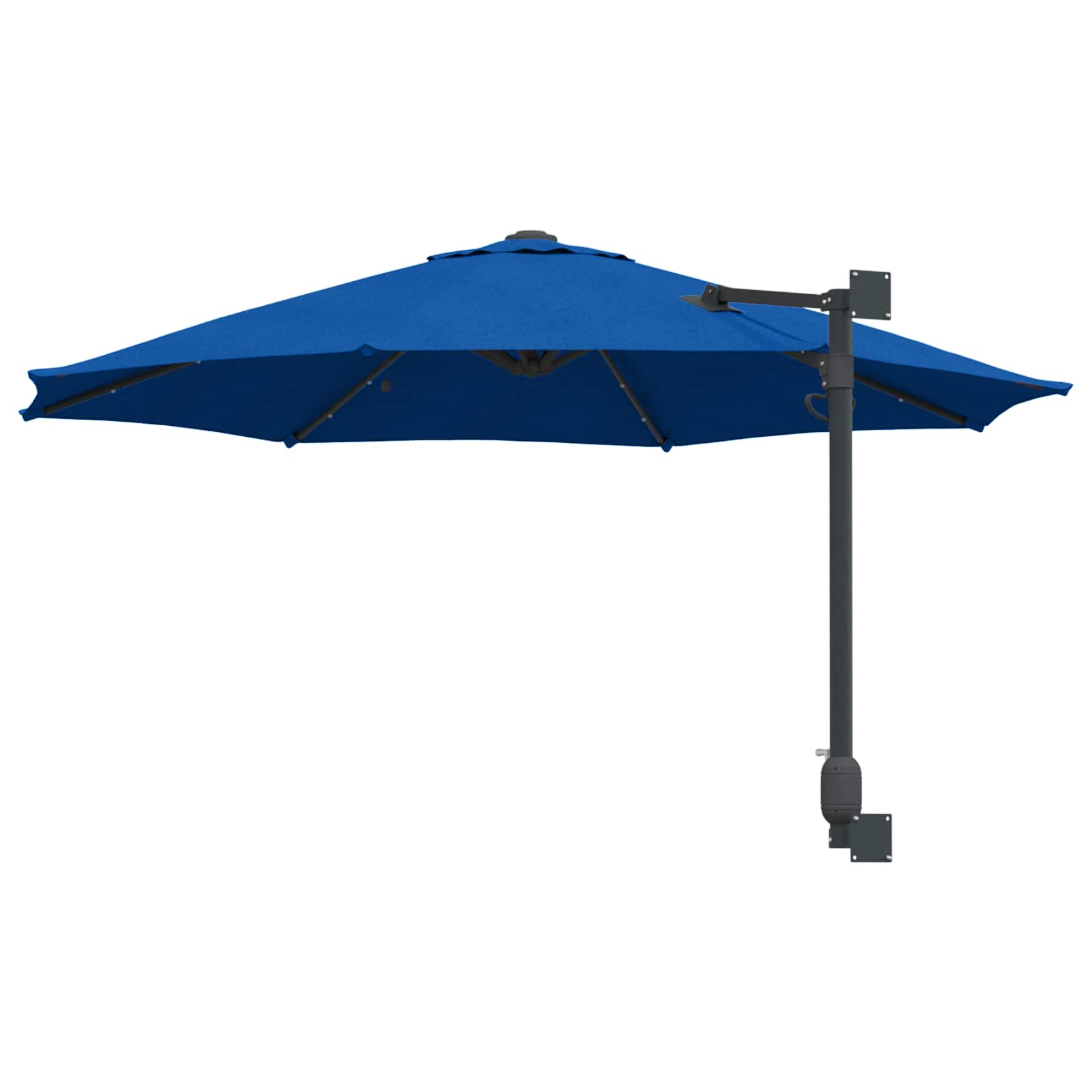 vidaXL Garden Parasol 248 x 248 x 148 cm Polyester and Steel Azurblau 6