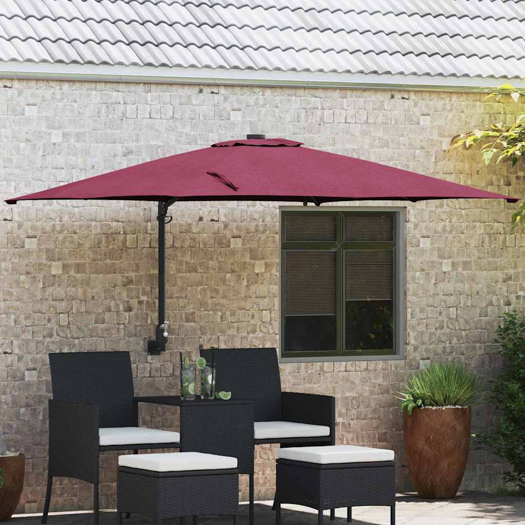 vidaXL Garden Parasol Bordeaux Red 248.5 x 247.5 x 160 cm 1