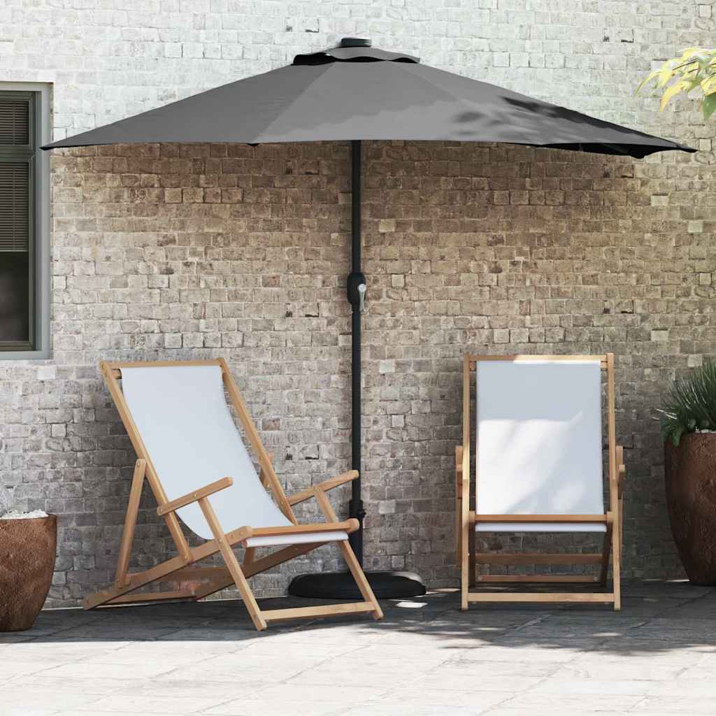 Garden Parasol 294 x 150 x 224 cm Polyester and Steel Anthracite