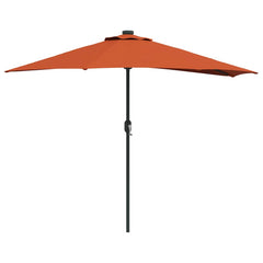 Garden Parasol 294 x 150 x 224 cm Polyester and Steel Terracotta