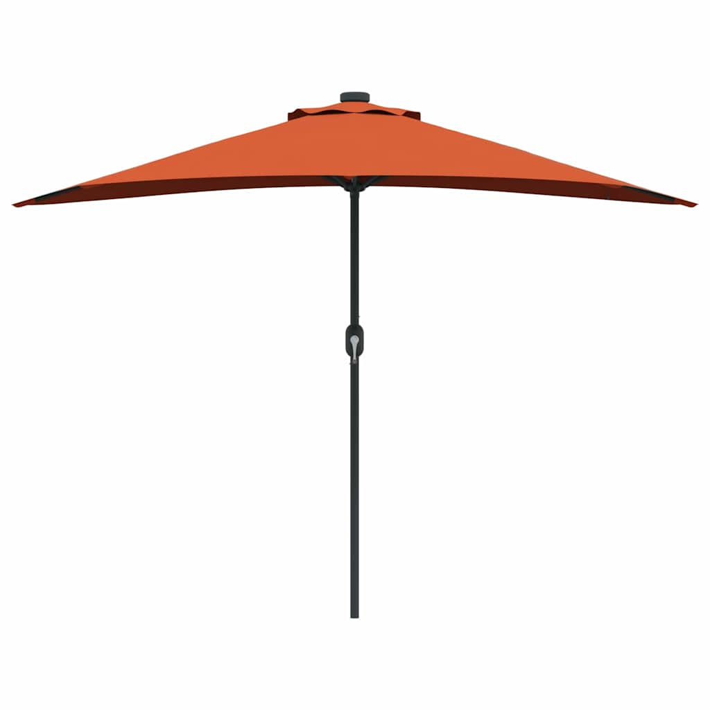 Garden Parasol 294 x 150 x 224 cm Polyester and Steel Terracotta