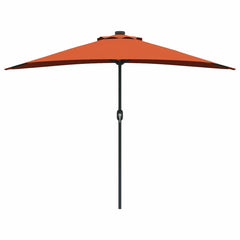 Garden Parasol 294 x 150 x 224 cm Polyester and Steel Terracotta