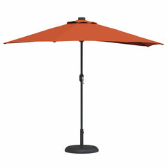 Garden Parasol 294 x 150 x 224 cm Polyester and Steel Terracotta