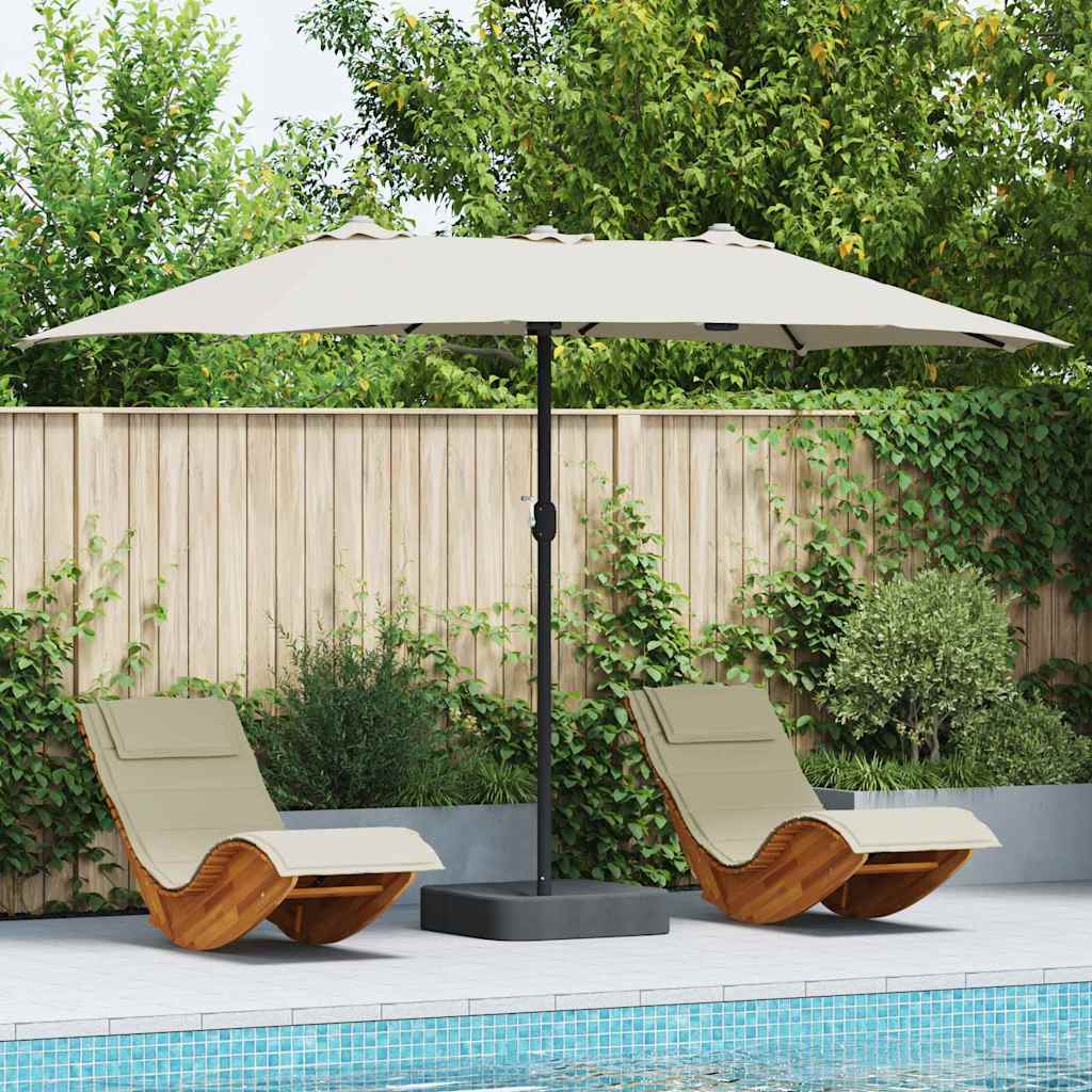 vidaXL Garden Parasol Sand 385 x 209 x 244 cm Polyester and Steel 1