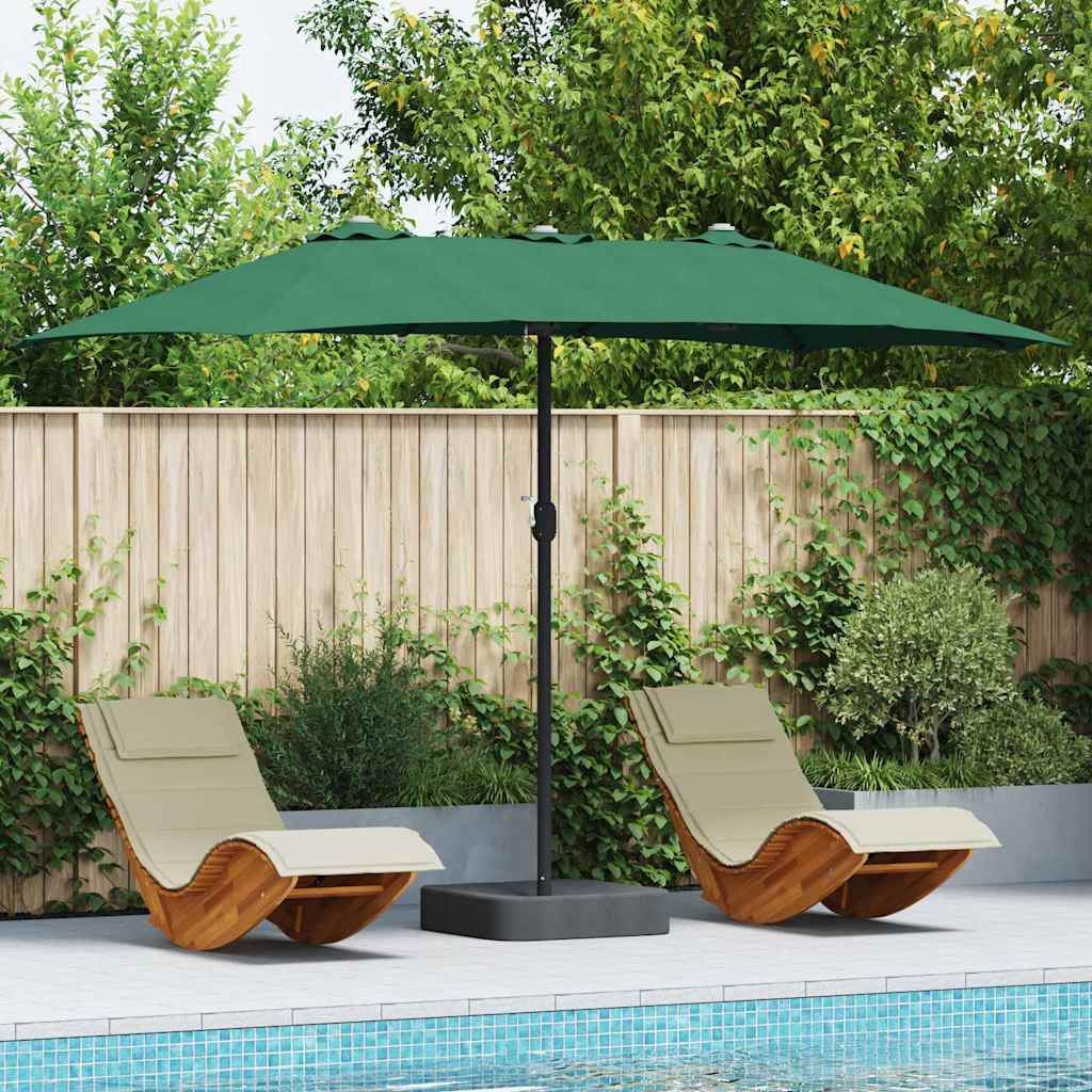 vidaXL Garden Parasol Green 385 x 209 x 244 cm Polyester and Steel 1