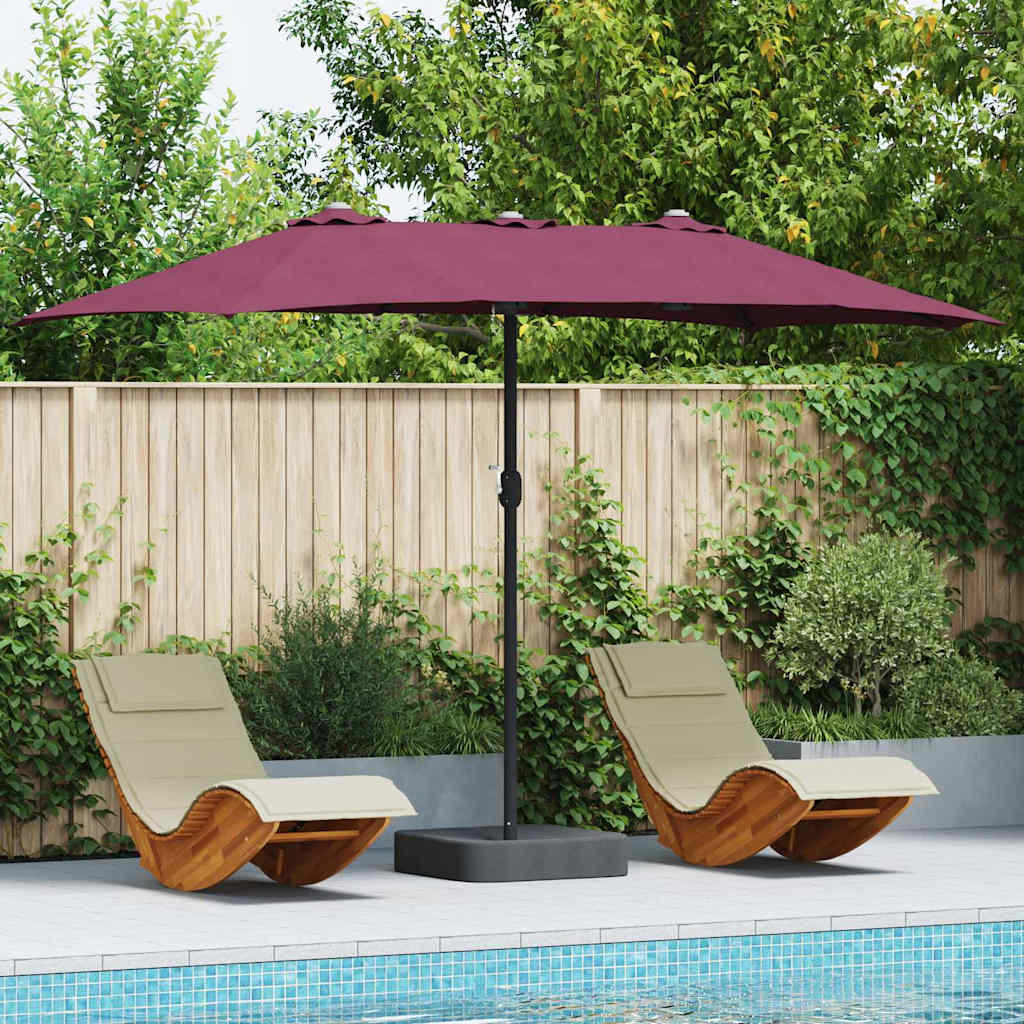 vidaXL Garden Parasol Bordeaux Red 385 x 209 x 244 cm 1