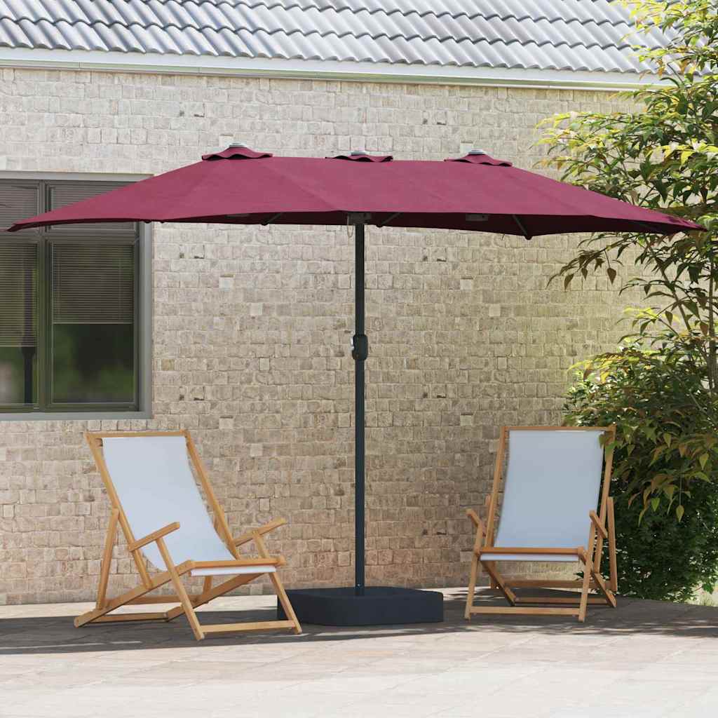 vidaXL Garden Parasol Bordeaux Red 385 x 209 x 244 cm 3