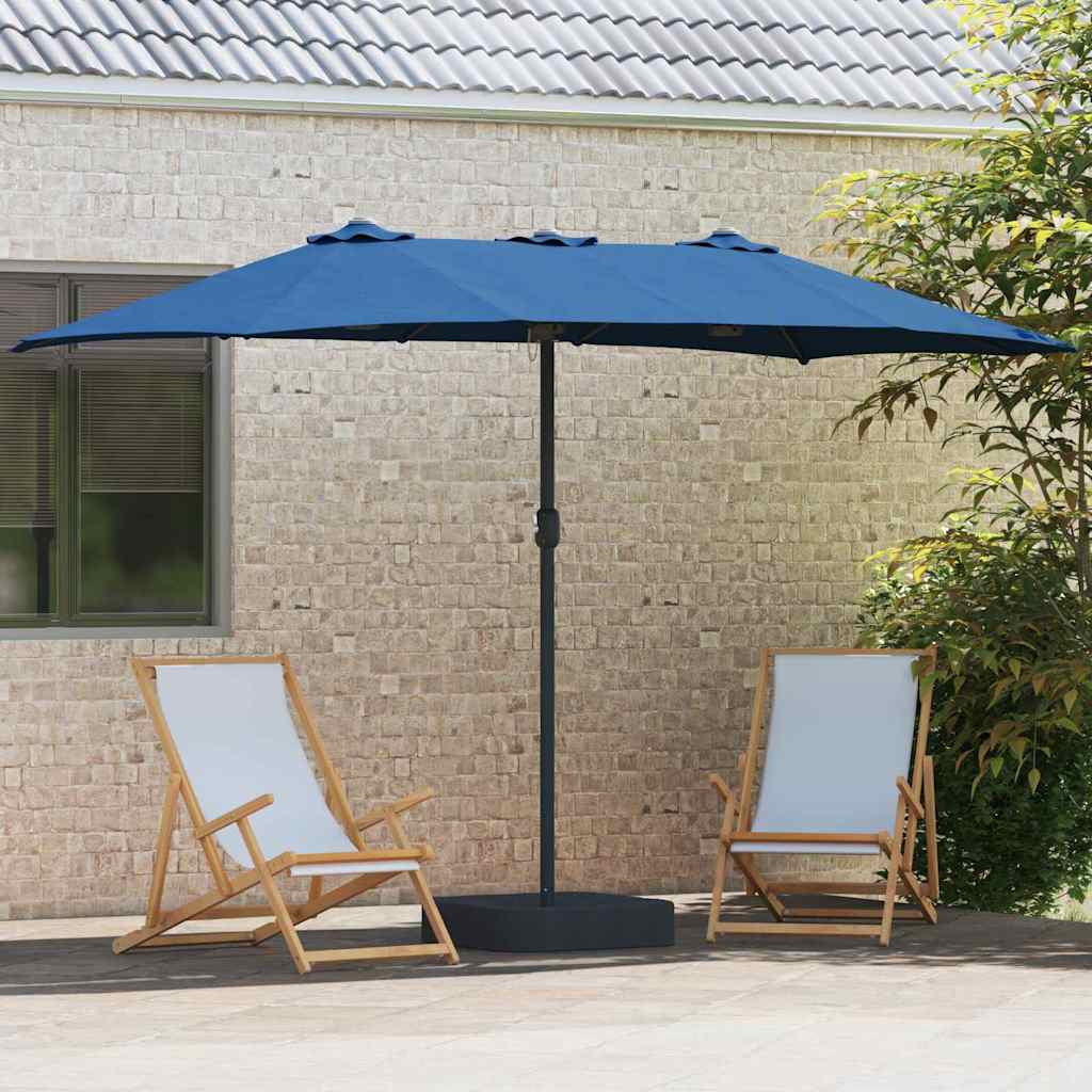 vidaXL Garden Parasol 385 x 209 x 244 cm Polyester and Steel Azurblau 3
