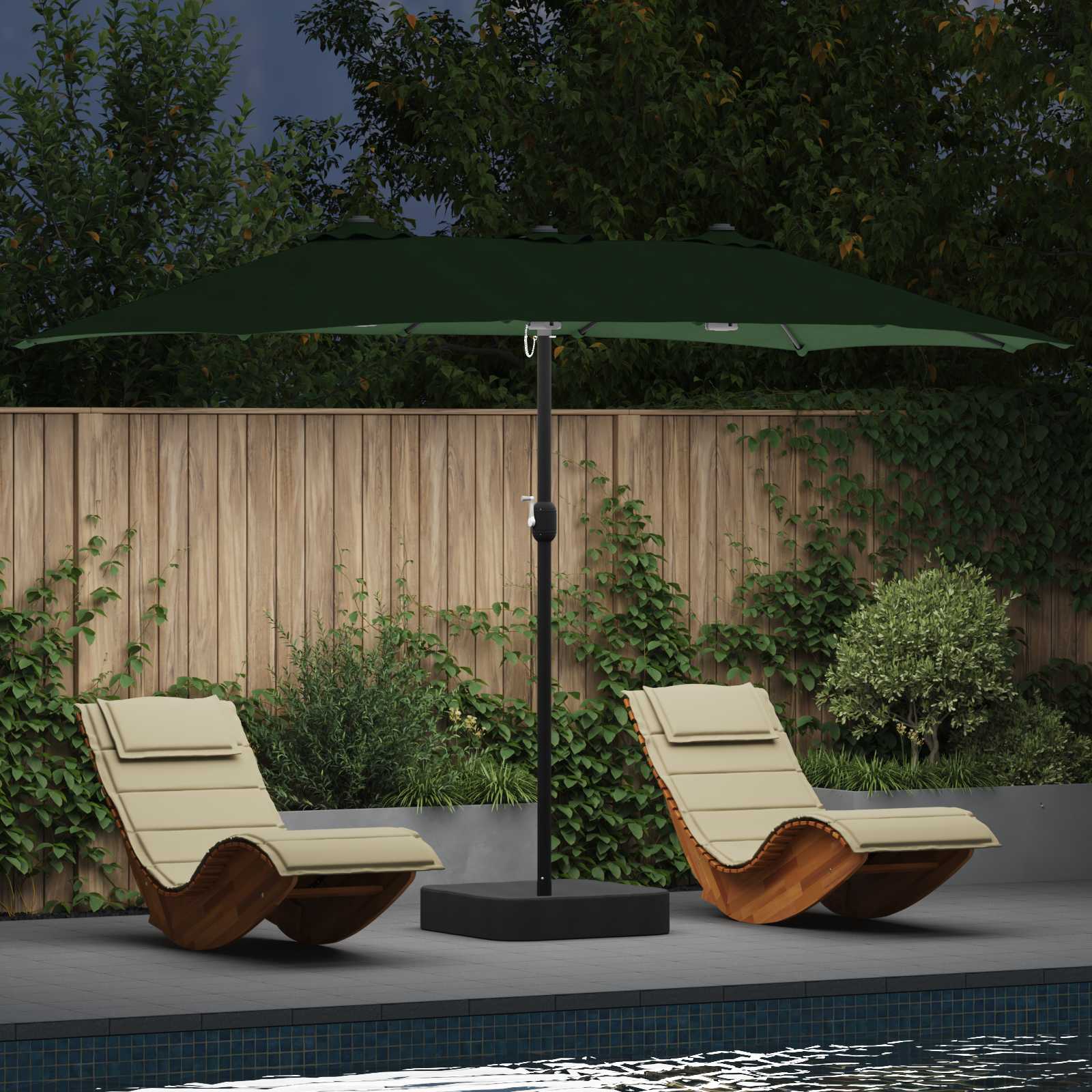 vidaXL Garden Parasol Green 385 x 209 x 244 cm Polyester 1