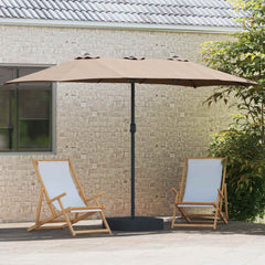 vidaXL Garden Parasol 385 x 209 x 244 cm Polyester Taupe 3