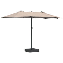 vidaXL Garden Parasol 385 x 209 x 244 cm Polyester Taupe 6