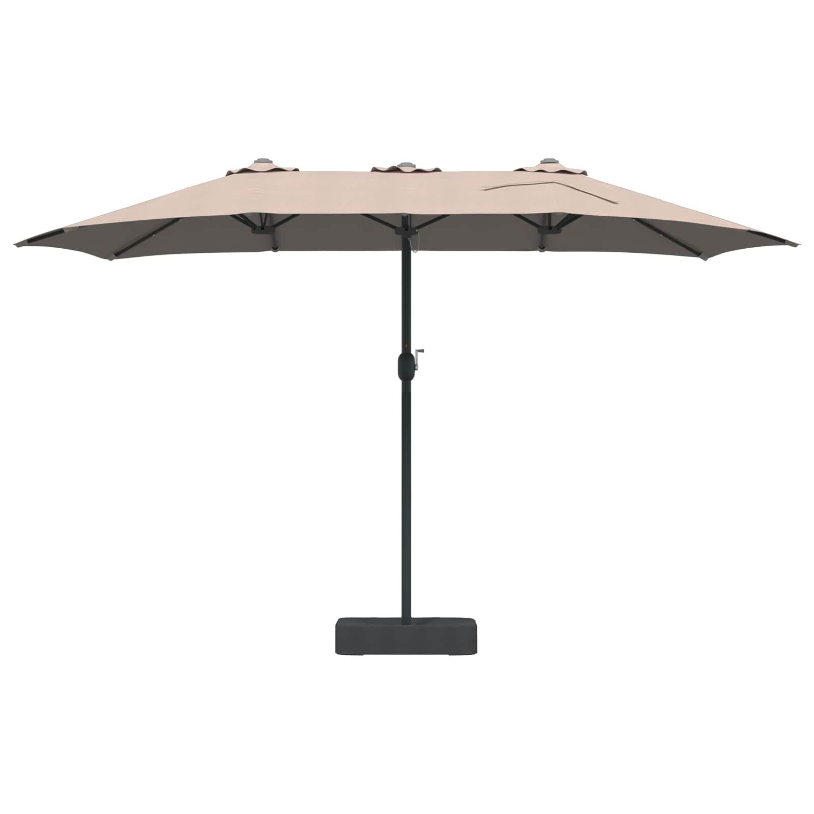 vidaXL Garden Parasol 385 x 209 x 244 cm Polyester Taupe 4
