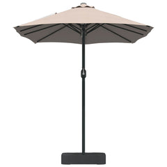 vidaXL Garden Parasol 385 x 209 x 244 cm Polyester Taupe 5