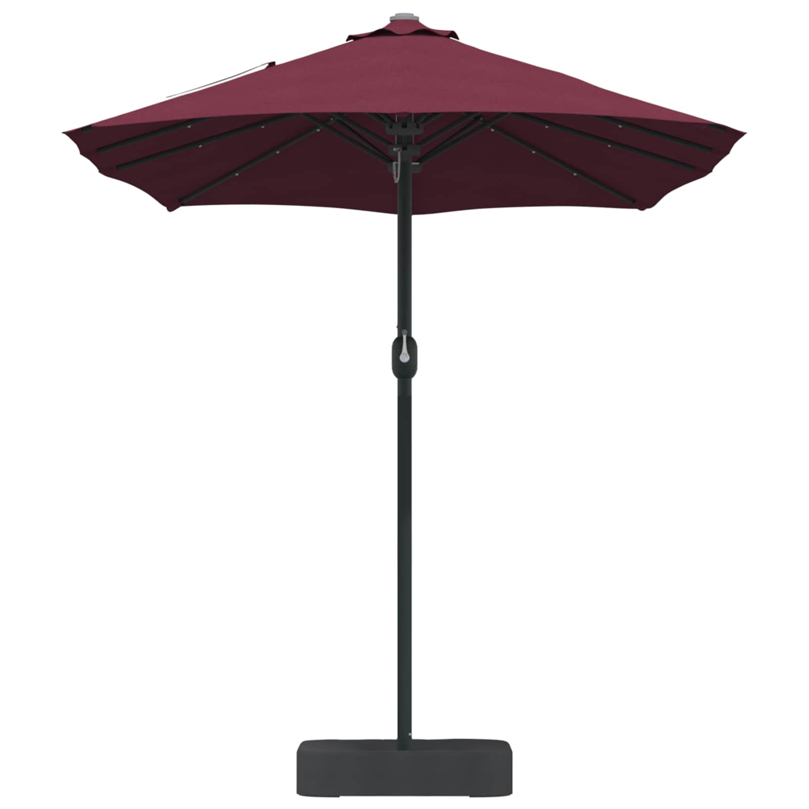 vidaXL Garden Parasol Bordeaux Red 385 x 209 x 244 cm Polyester 5