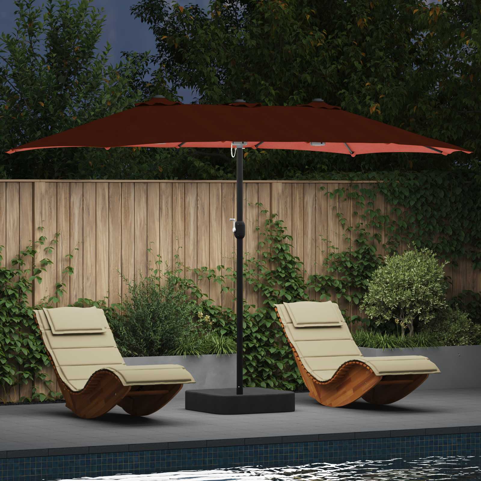 vidaXL Garden Parasol Terracotta 385 x 209 x 244 cm Polyester 1