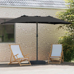vidaXL Garden Parasol Black 385 x 209 x 244 cm Polyester 3
