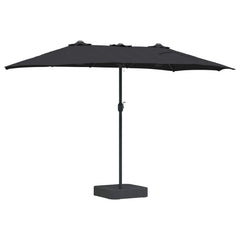 vidaXL Garden Parasol Black 385 x 209 x 244 cm Polyester 6