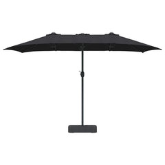 vidaXL Garden Parasol Black 385 x 209 x 244 cm Polyester 4