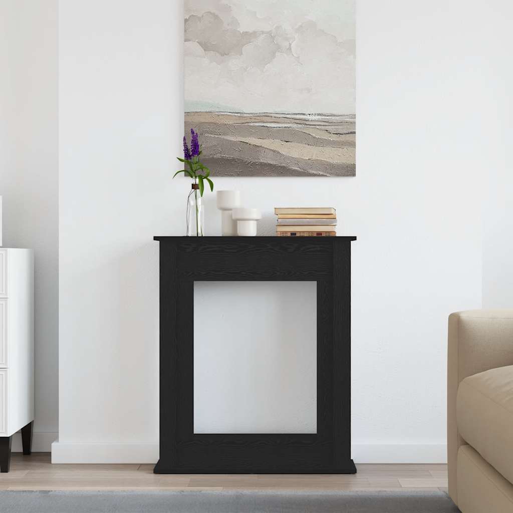 vidaXL Fireplace Surround Black Oak 75x20x87.5 cm Engineered Wood 3