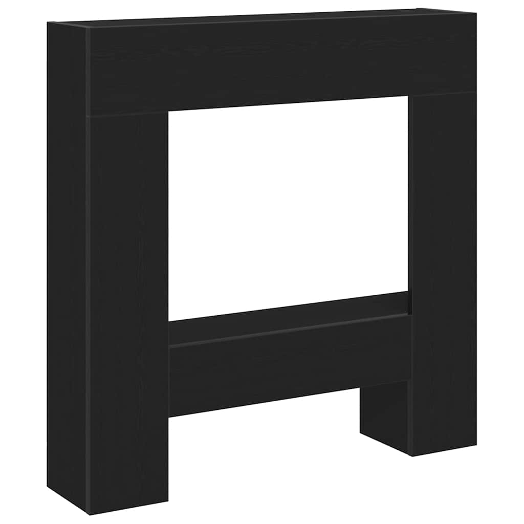 vidaXL Fireplace Surround Black Oak 81x18x82 cm Engineered Wood 2
