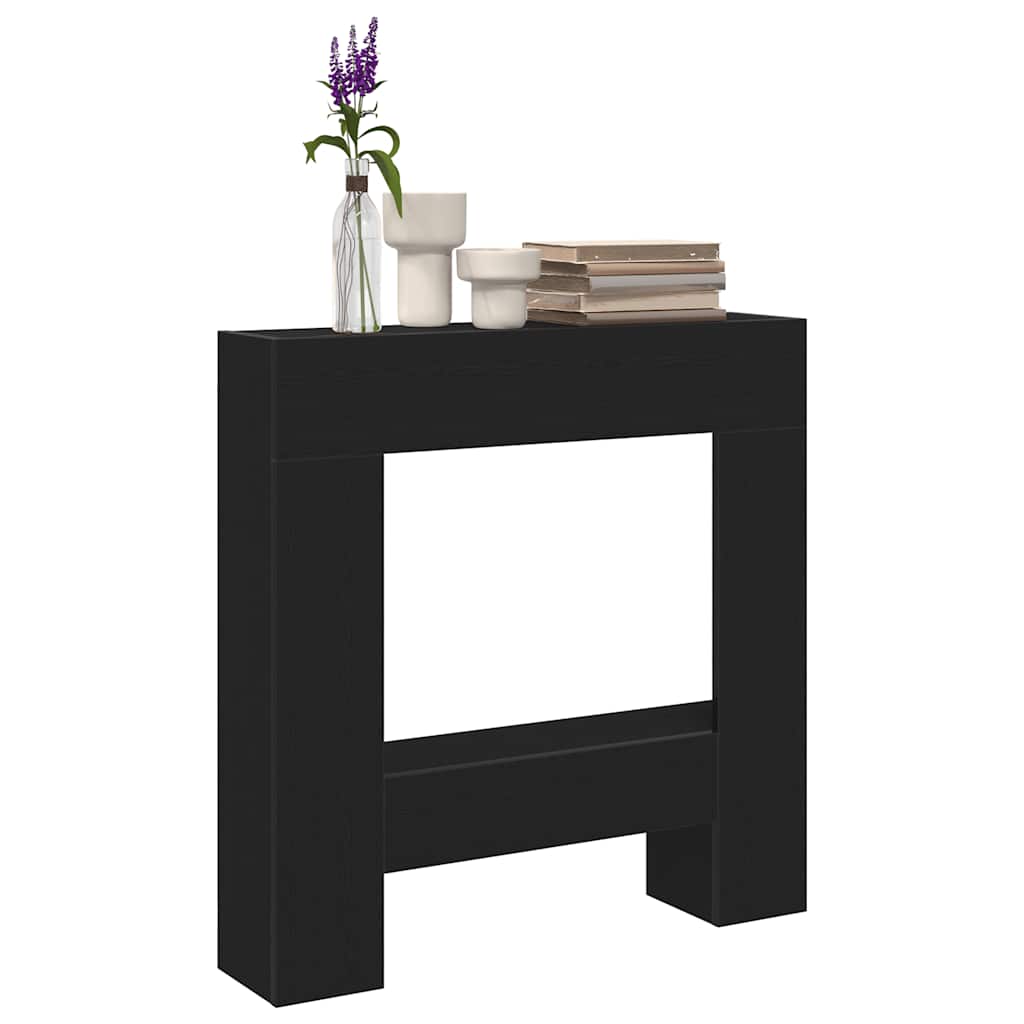 vidaXL Fireplace Surround Black Oak 81x18x82 cm Engineered Wood 4