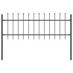 vidaXL Garden Fence WOERDEN 2 pcs 3.4 x 0.6 m Powder-coated Steel Grey 2