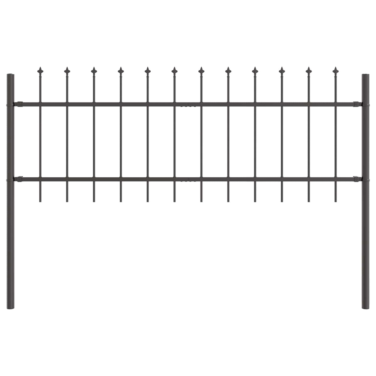 Garden Fence WOERDEN 1.7 x 0.6 m Powder-coated Steel Grey Height 60 cm 340 cm