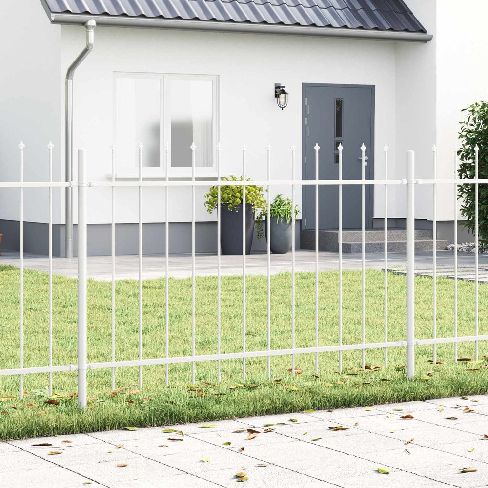 Garden Fence WOERDEN 1.7 x 0.8 m Powder-coated Steel White Height 80 cm 850 cm