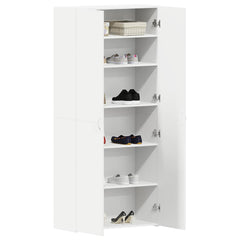 vidaXL Shoe Cabinet 80 x 35.5 x 180 cm Engineered Wood White 3