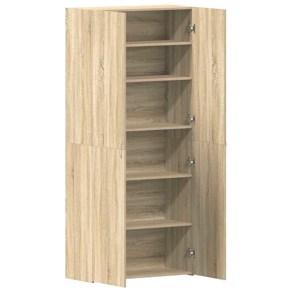 vidaXL Shoe Cabinet 80 x 35.5 x 180 cm Engineered Wood Brown 5