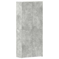 vidaXL Shoe Cabinet 80 x 35.5 x 180 cm Engineered Wood Grey 2