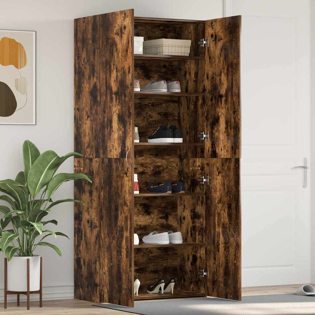 vidaXL Shoe Cabinet 80 x 35.5 x 180 cm Engineered Wood Multicolour 1