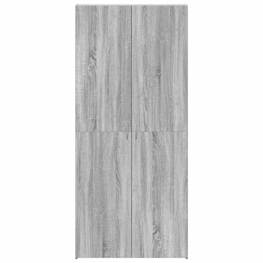 vidaXL Shoe Cabinet 80 x 35.5 x 180 cm Engineered Wood Grey 6