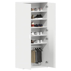 vidaXL Shoe Cabinet 80 x 39 x 178 cm Engineered Wood White 3