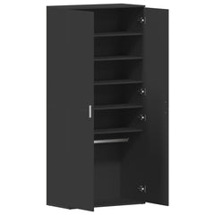 vidaXL Shoe Cabinet 80 x 39 x 178 cm Engineered Wood Black 5