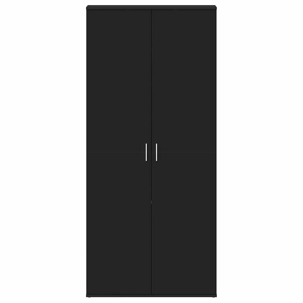 vidaXL Shoe Cabinet 80 x 39 x 178 cm Engineered Wood Black 6