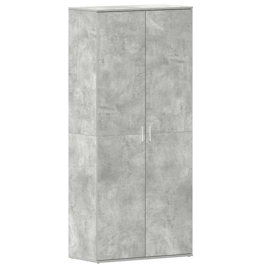 vidaXL Shoe Cabinet 80 x 39 x 178 cm Engineered Wood Concrete Grey 2