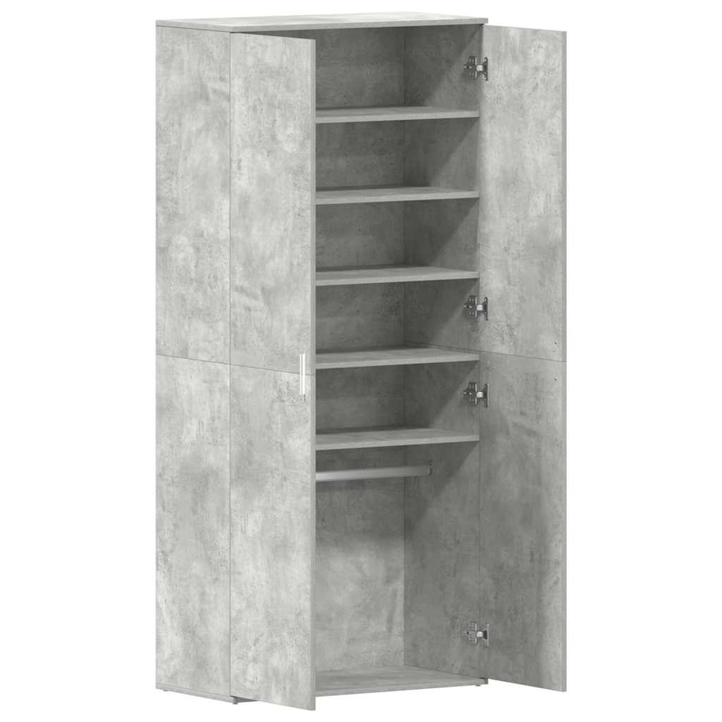 vidaXL Shoe Cabinet 80 x 39 x 178 cm Engineered Wood Concrete Grey 5